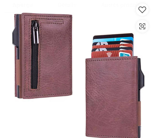 Le Portefeuille Marron avec porte-cartes